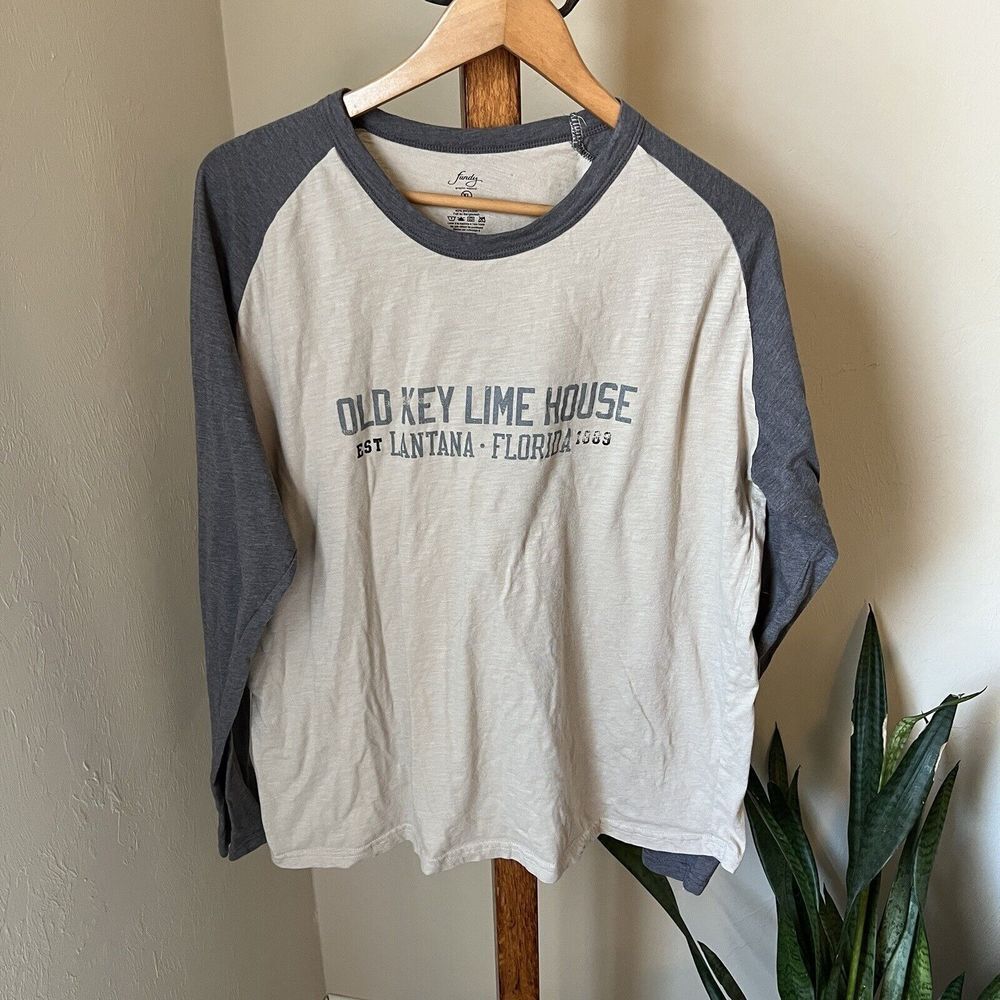 Old Key Lime House Lantana Florida Shirt Long Sleeve Fundy Baseball Tee XL